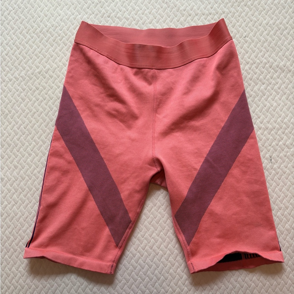 Fabletics Pink Athletic Seamless Shorts with Moisture-Wicking Fabric